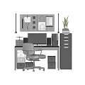 Modern Desk Chair Computer Desk Chair 3d model
