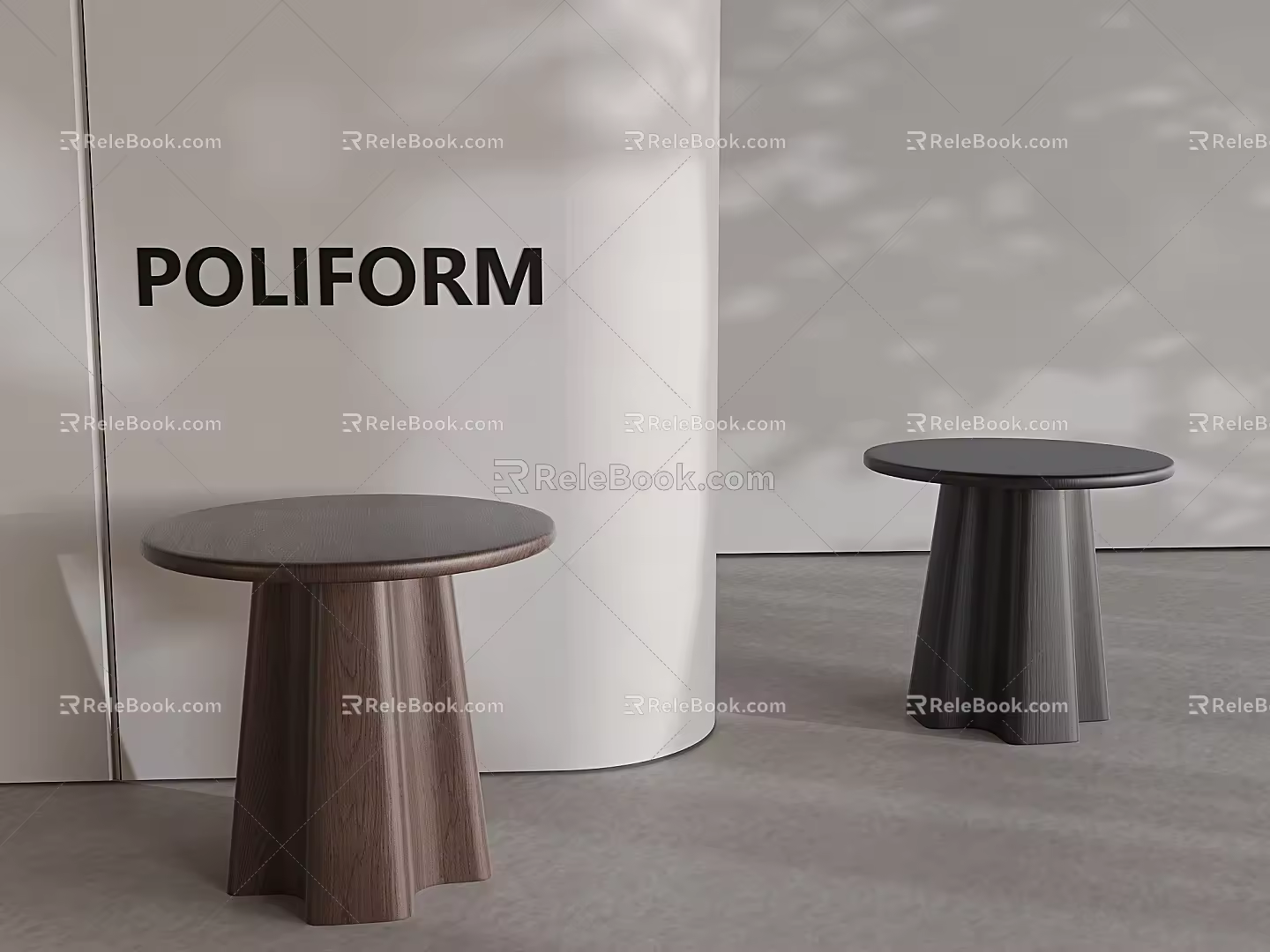 Nordic solid wood side a few round a few quiet things tea table corner a few 3d model