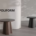 Nordic solid wood side a few round a few quiet things tea table corner a few 3d model