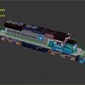 Maersk Sealand Train Locomotive With Blue And White Exterior And Black Top Design