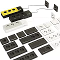 Stylish Black And White Switch Panels With Sockets And Various Designs For Home Use
