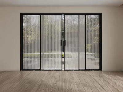 Modern Interior With Glass Sliding Doors Wooden Floor And Natural Light View 3d model