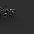 Classic Black Motorcycle With Brown Leather Seat Round Headlight And Spoked Wheels