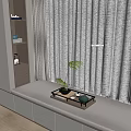 Bay window curtain 3d model