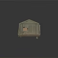 Military Field Tent Interior With Wooden Floor Crates Shelves And Equipment