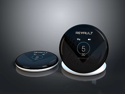 Revolt Computer Smart Device With Round Black Design Wi-Fi Connectivity And Digital Interface 3d model