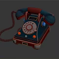 Vintage Style Computer With Classic Dial Design And Retro Blue Red Accents