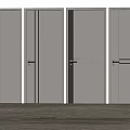 Modern Hinged Doors With Minimalist Design Metal Handles And Decorative Lines