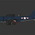 Vintage Blue Biplane Featuring Star Insignia On Wings And Propeller Design