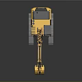 CAT Yellow Tracked Excavator With Front Shovel Bucket And Operator Cabin