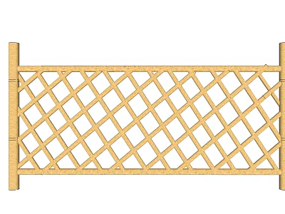 Bamboo Fence With Diamond Lattice Design For Outdoor Garden Decoration 3d model