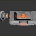 Safety Mechanical Device Featuring Safe Zone Indicator With Orange Gray Structural Panels 3d model