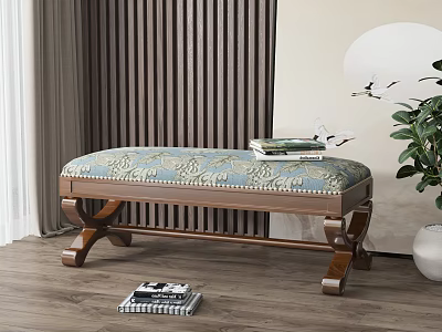 American Bed End Stool 3d model
