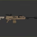 Tan And Beige Sniper Rifle With Tactical Scope And Detachable Magazine