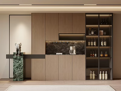 Wine Cabinet Italian Minimalist Wine Cabinet Sideboard 3d model
