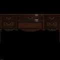 Elegant Classic Wooden Desk With Intricate Carved Details Drawers And Ornate Curved Legs