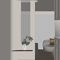 Silent Porch Cream Silent Circular Arc Porch Partition 3d model