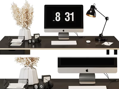 Modern office desktop supplies computer desk lamp ornaments 3d model