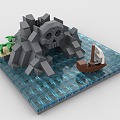 LEGO Toy Blocks Skull Island Pirate Sailing Island 3d model