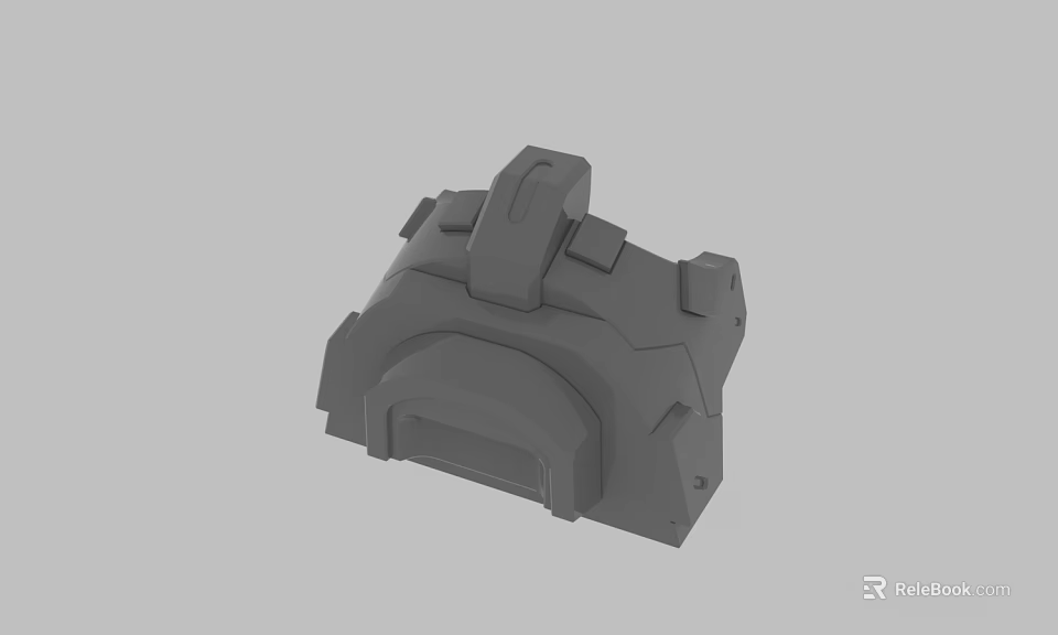 Gray Mechanical Part 3D Model With Protrusions And Connection Structure Design 3d model 