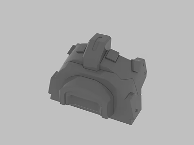 Gray Mechanical Part 3D Model With Protrusions And Connection Structure Design 3d model