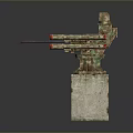 Turret Turntable Railgun Sci-fi Tower Defense Game Tower Defense Sci-fi Turret Game Turret Game Battery 3d model