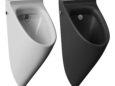 Modern White And Black Urinals With Sleek Wall Mounted Contemporary Design 3d model