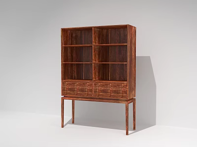Classic Elegant Wooden Decorative Cabinet With Open Shelves And Drawers Structure 3d model