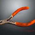 Sturdy Orange Handle Pliers For Professional Hardware Repair And Gripping Tasks 3d model