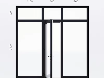 Modern Sliding Door Design With Glass Panels And Black Frame Structure 3d model