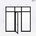 Modern Sliding Door Design With Glass Panels And Black Frame Structure