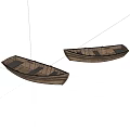 Two Vintage Handcrafted Wooden Boats With Classic Design And Seats