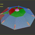 Advanced White Octagonal Spacecraft Structure With Central Light And Grid Texture 3d model