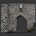 Ancient Stone Building Featuring Archway Stone Walls And Stone Path 3d model