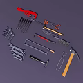 Tool combination saw wrench hammer 3d model