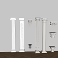 European Roman Column Simple European Column Roman Column Carved Column Head Column Square Column 3d model