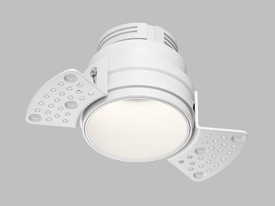 White Surface Mounted Downlight Spotlight with Adjustable Wings and Bright LED Light 3d model