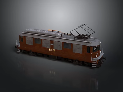 Brown BLS Model Train Featuring Pantograph On Roof And Multiple Windows 3d model