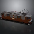Brown BLS Model Train Featuring Pantograph On Roof And Multiple Windows