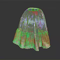 Elegant White Layered Petticoat Skirt With Ruffled Hem And Lace Trim