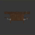 Practical Wooden Writing Desk Featuring Drawers Cabinets And Circular Side Platforms 3d model