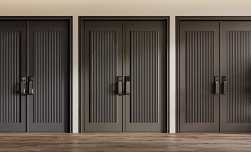 Modern double door security door 3d model