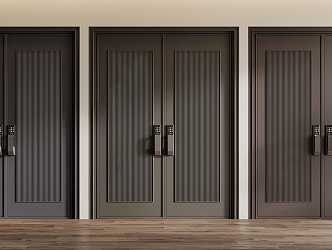 Modern double door security door 3d model