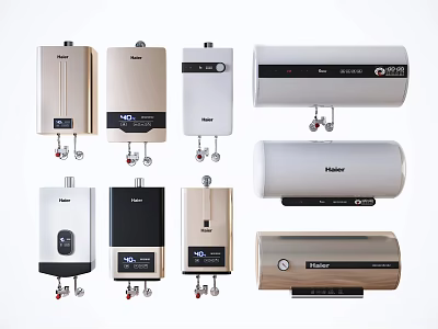Household Appliances Water Heaters With Various Styles Colors And Designs 3d model