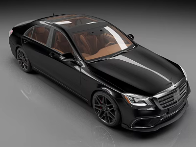 Black Luxury Sedan With Sleek Design And Glossy Finish 3d model