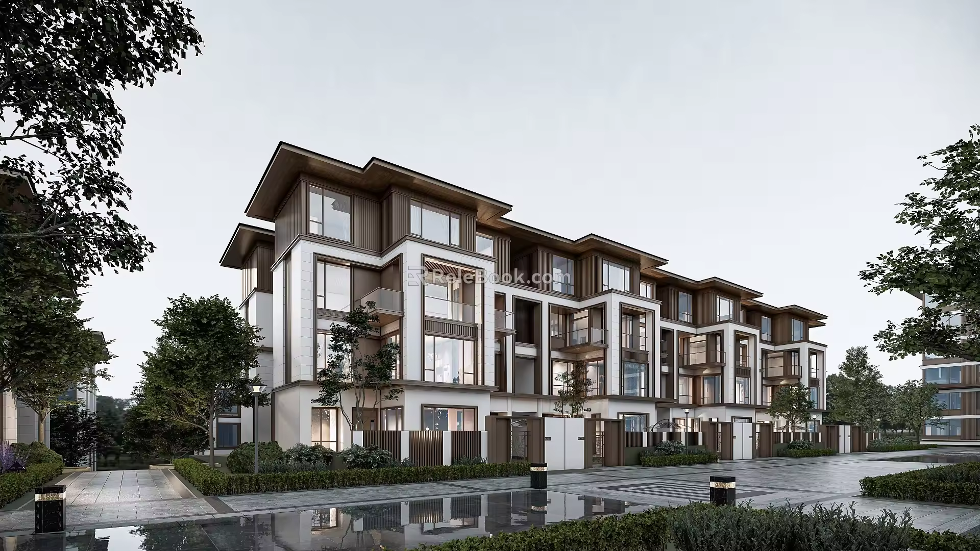 Multi-layer New Chinese-style Human Vision Perspective Two-point Perspective Scene Straight Out Effect 3d model