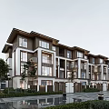 Multi-layer New Chinese-style Human Vision Perspective Two-point Perspective Scene Straight Out Effect 3d model