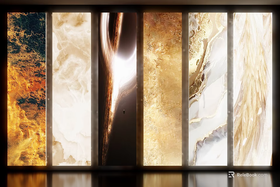 Various Textured Decorative Background Wall Panels With Stone And Marble Textures 3d model 