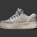 Light Colored Casual Sneakers With Thick Sole And Modern Design For Daily Wear