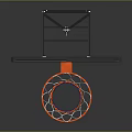 Durable Basketball Hoop With Transparent Backboard Orange Rim And Blue White Orange Net